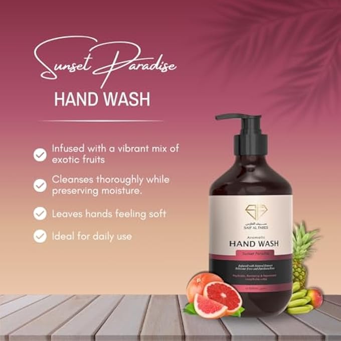 SAIF AL FARES AROMATIC HAND WASH SUNSET PARADISE 500 ML - Image 2